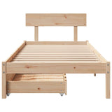 Cadre de lit sans matelas 90x190 cm bois de pin massif