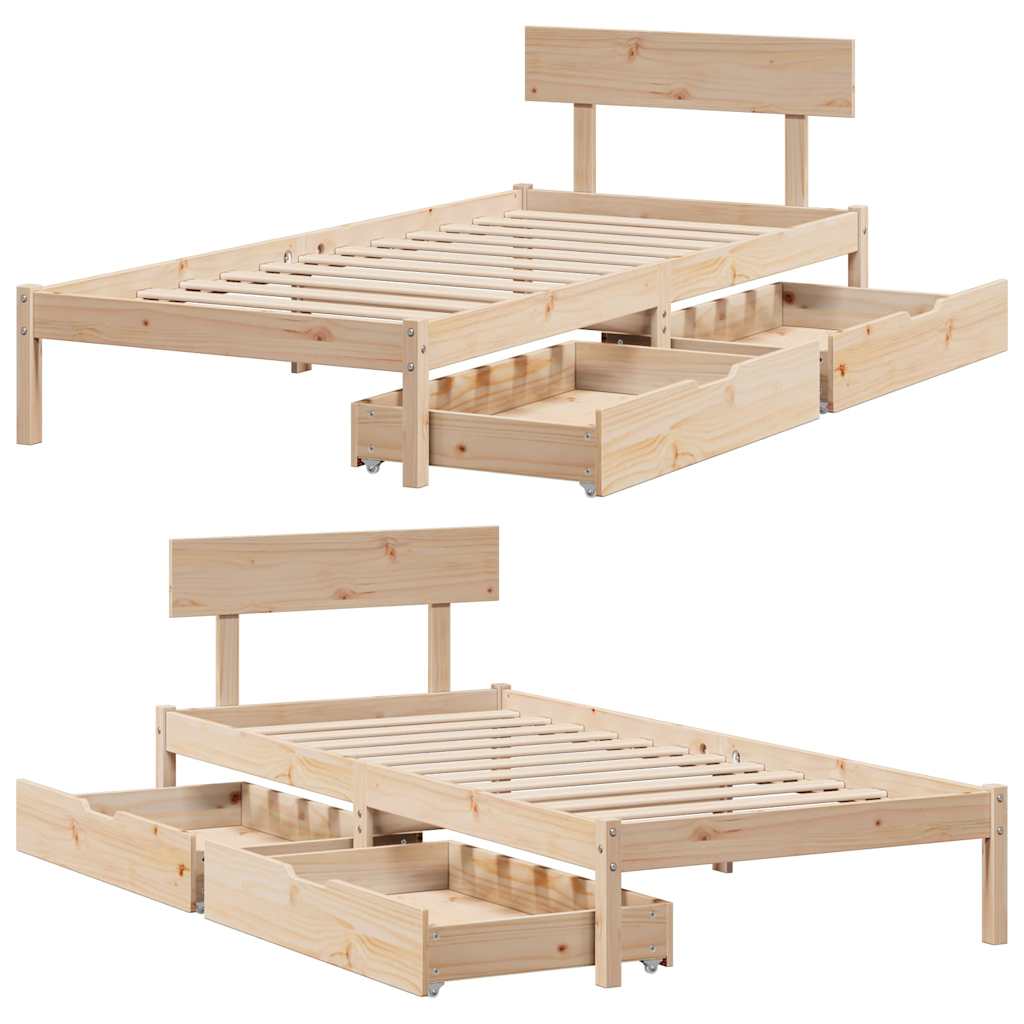 Cadre de lit sans matelas 90x190 cm bois de pin massif