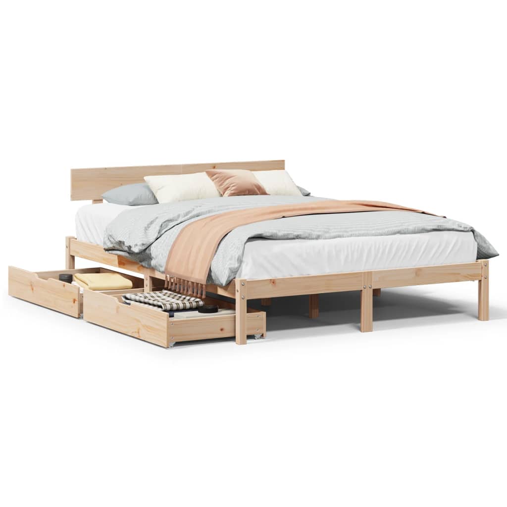 Cadre de lit sans matelas 120x190 cm bois de pin massif