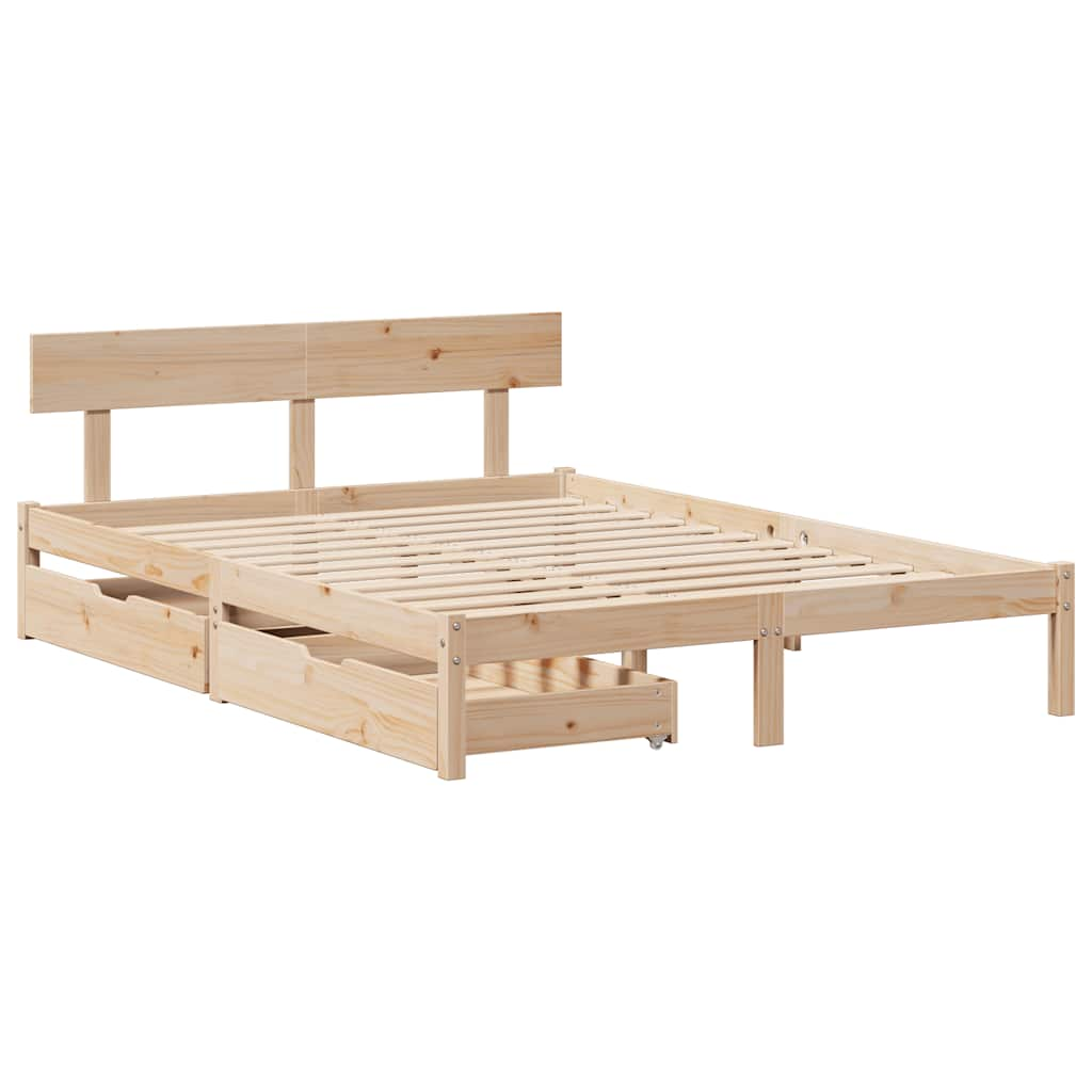 Cadre de lit sans matelas 120x190 cm bois de pin massif