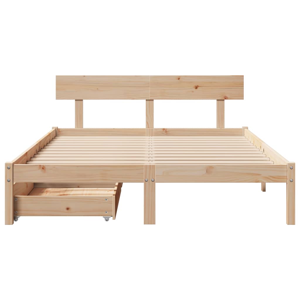 Cadre de lit sans matelas 120x190 cm bois de pin massif