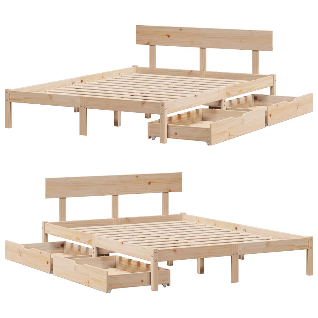 Cadre de lit sans matelas 120x190 cm bois de pin massif