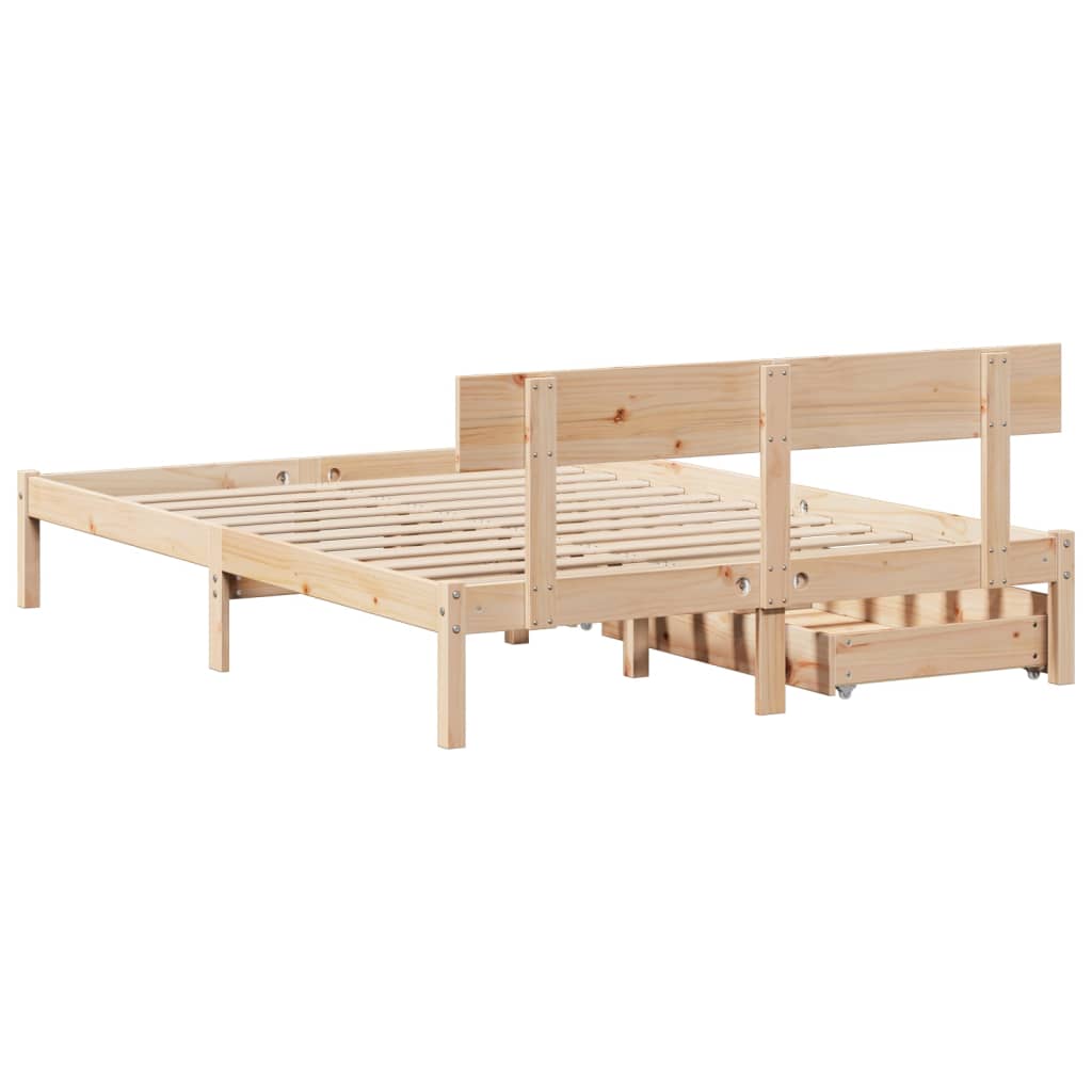 Cadre de lit sans matelas 135x190 cm bois de pin massif