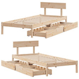 Cadre de lit sans matelas 100x200 cm bois massif de pin