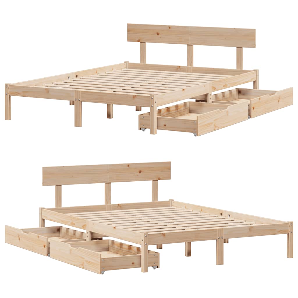 Cadre de lit sans matelas 120x200 cm bois de pin massif