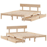 Cadre de lit sans matelas 120x200 cm bois de pin massif