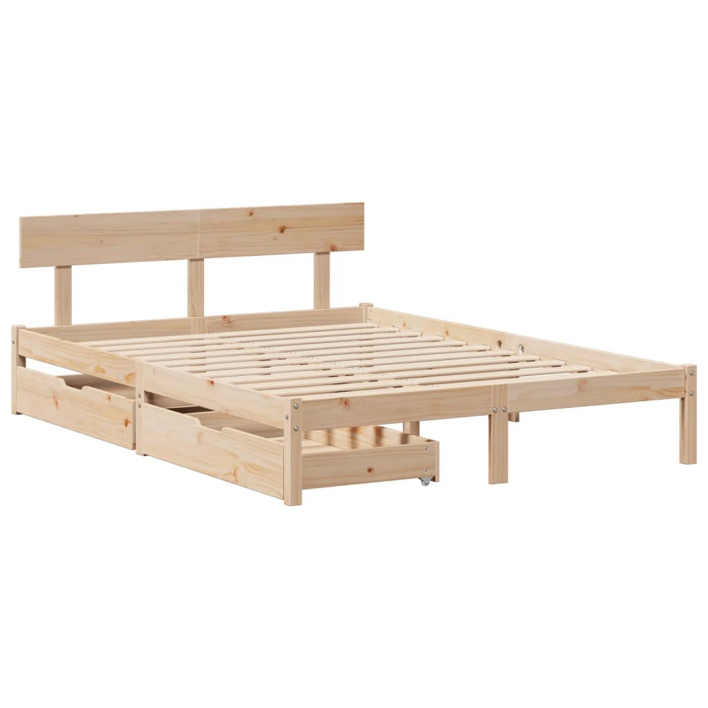 Bed frame without mattress 160x200 cm solid pine wood