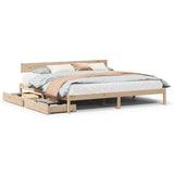 Bed frame without mattress 180x200 cm solid pine wood