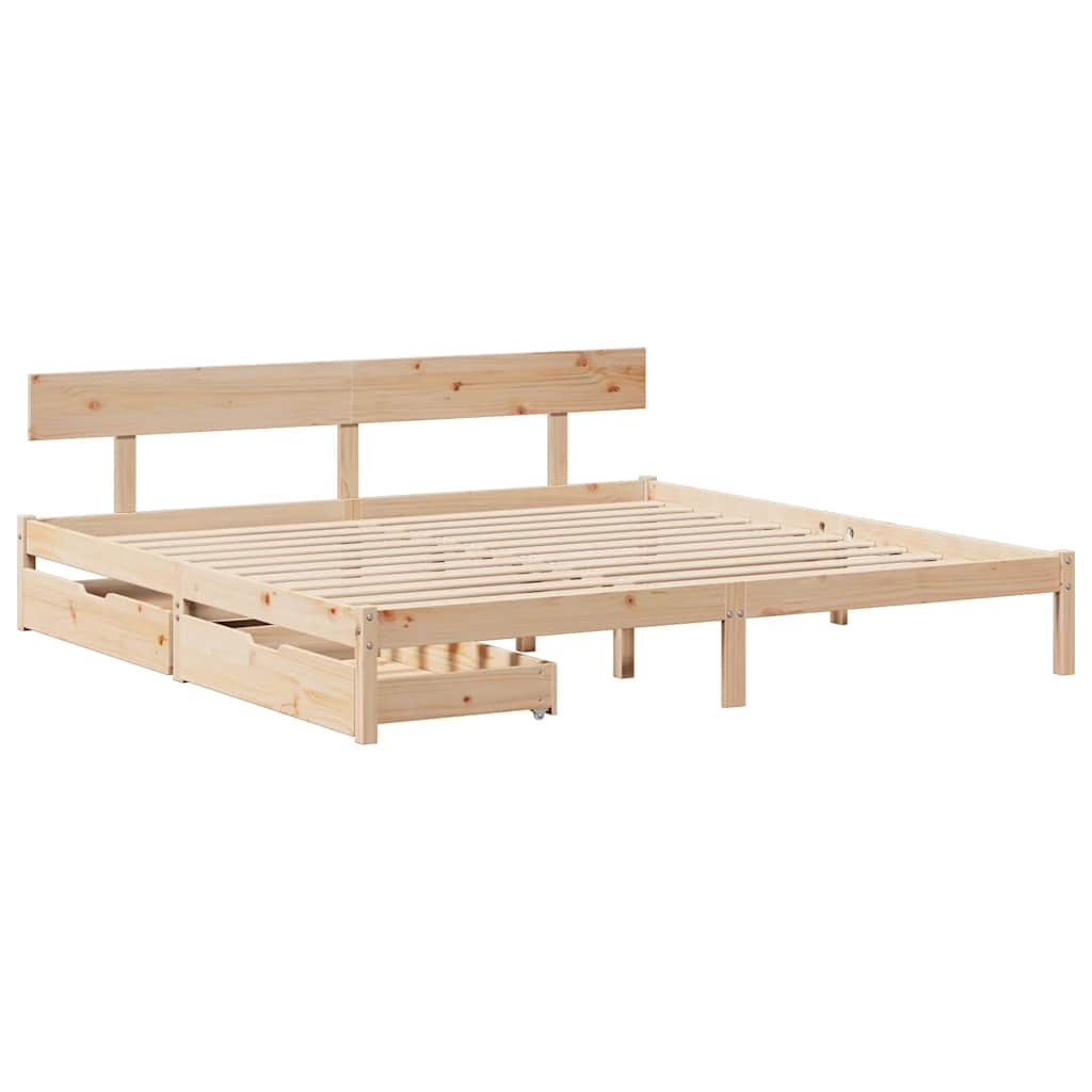 Bed frame without mattress 180x200 cm solid pine wood