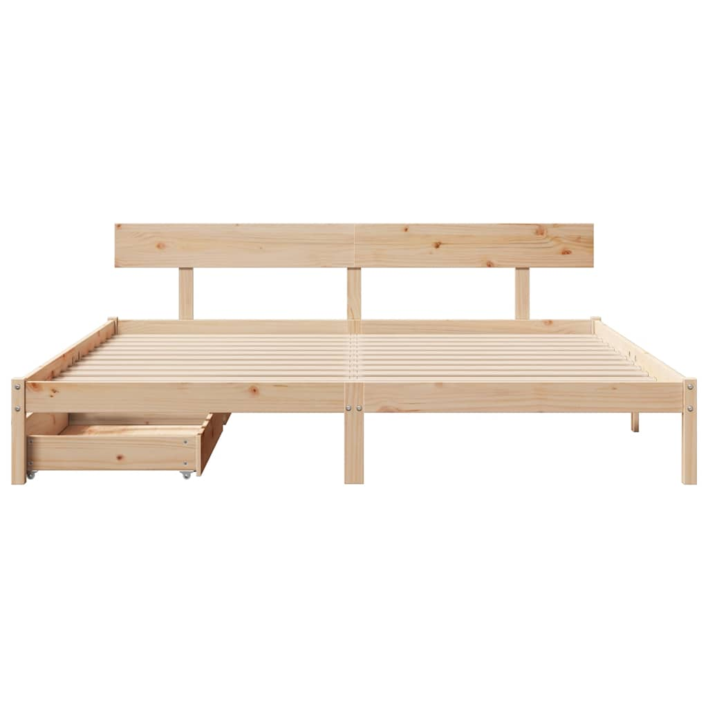 Bed frame without mattress 180x200 cm solid pine wood