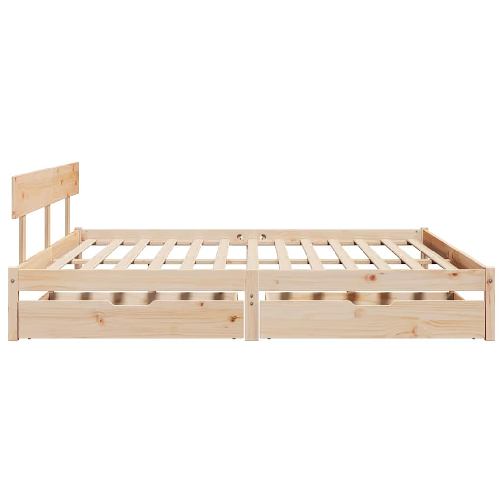 Bed frame without mattress 180x200 cm solid pine wood