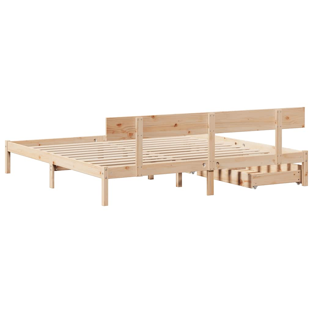 Bed frame without mattress 180x200 cm solid pine wood