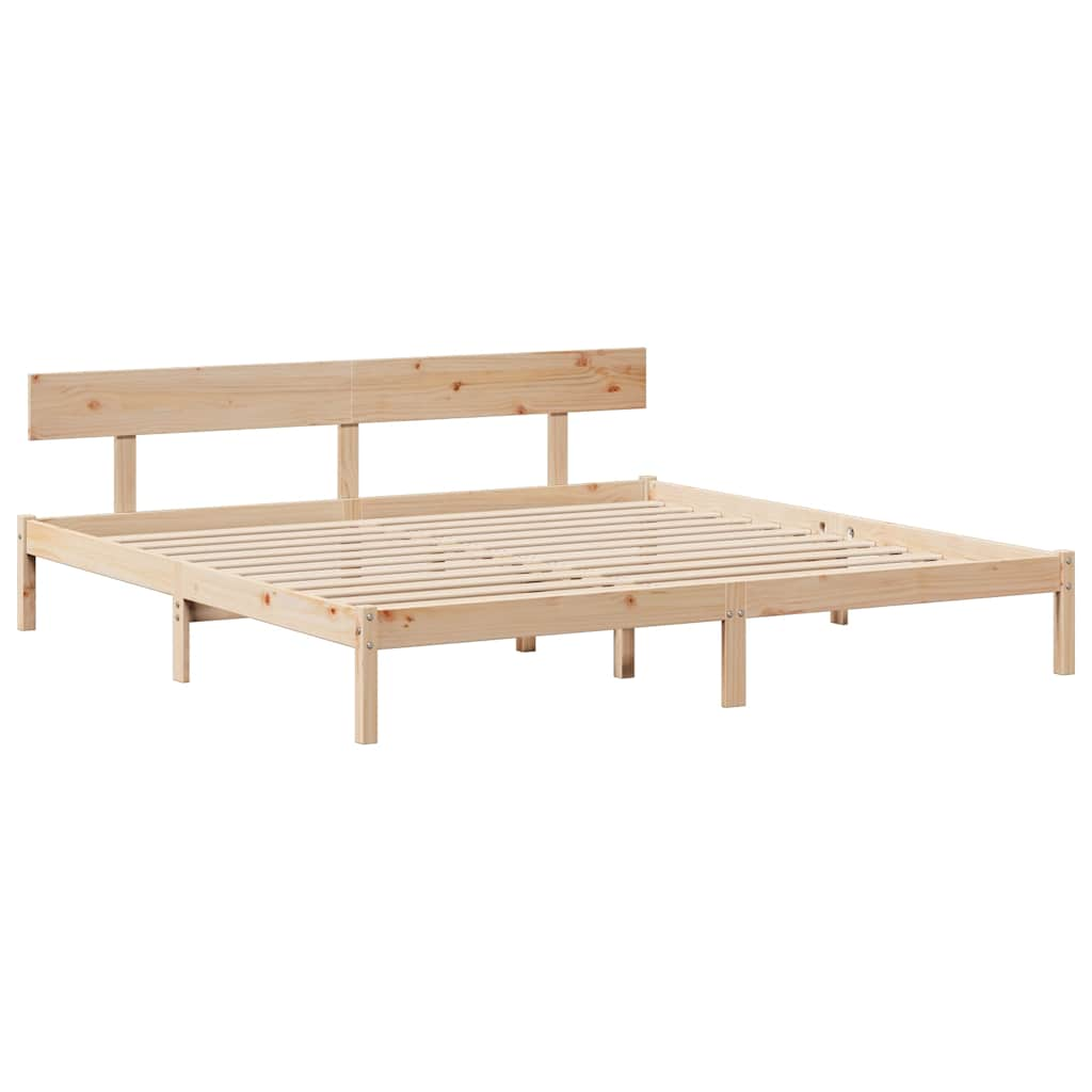 Bed frame without mattress 180x200 cm solid pine wood