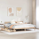 Bed frame without mattress 180x200 cm solid pine wood