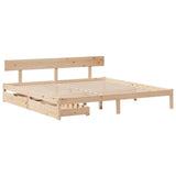 Bed frame without mattress 200x200 cm solid pine wood