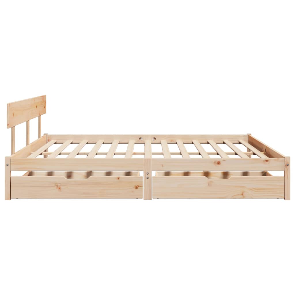 Bed frame without mattress 200x200 cm solid pine wood