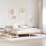 Bed frame without mattress 200x200 cm solid pine wood