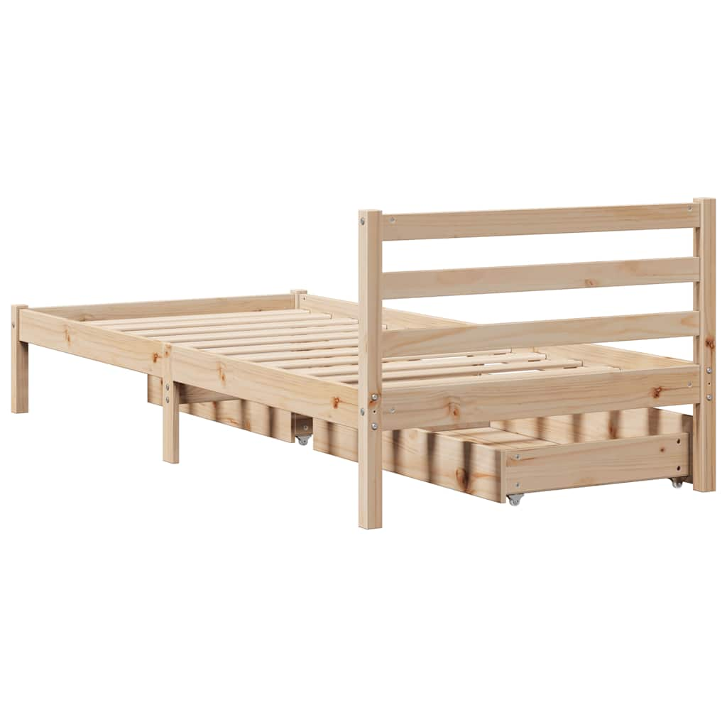 Cadre de lit sans matelas 75x190 cm bois de pin massif