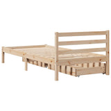 Cadre de lit sans matelas 75x190 cm bois de pin massif