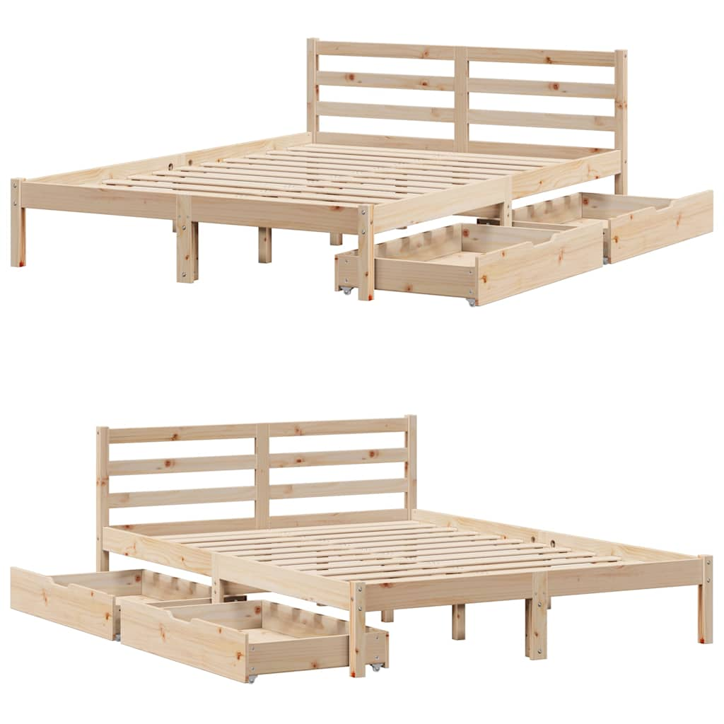 Cadre de lit sans matelas 120x190 cm bois de pin massif