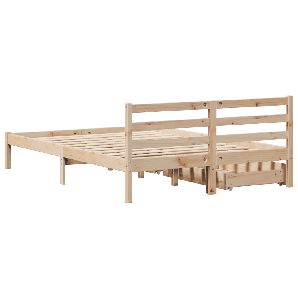 Cadre de lit sans matelas 140x190 cm bois de pin massif