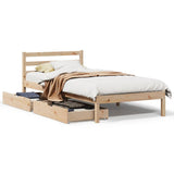 Bed frame without mattress 100x200 cm solid pine wood