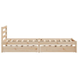 Bed frame without mattress 100x200 cm solid pine wood