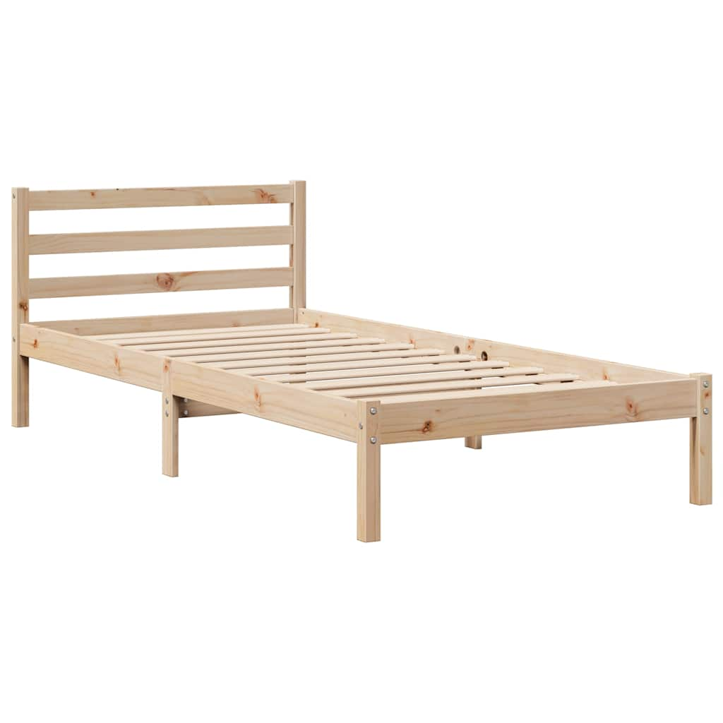 Bed frame without mattress 100x200 cm solid pine wood