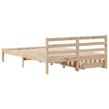 Bed frame without mattress 150x200 cm solid pine wood