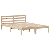 Bed frame without mattress 150x200 cm solid pine wood