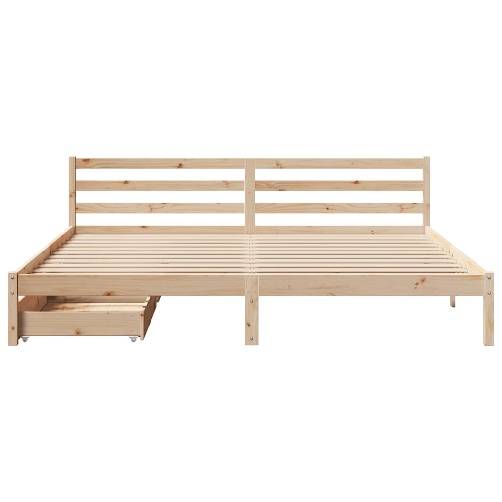 Bed frame without mattress 180x200 cm solid pine wood