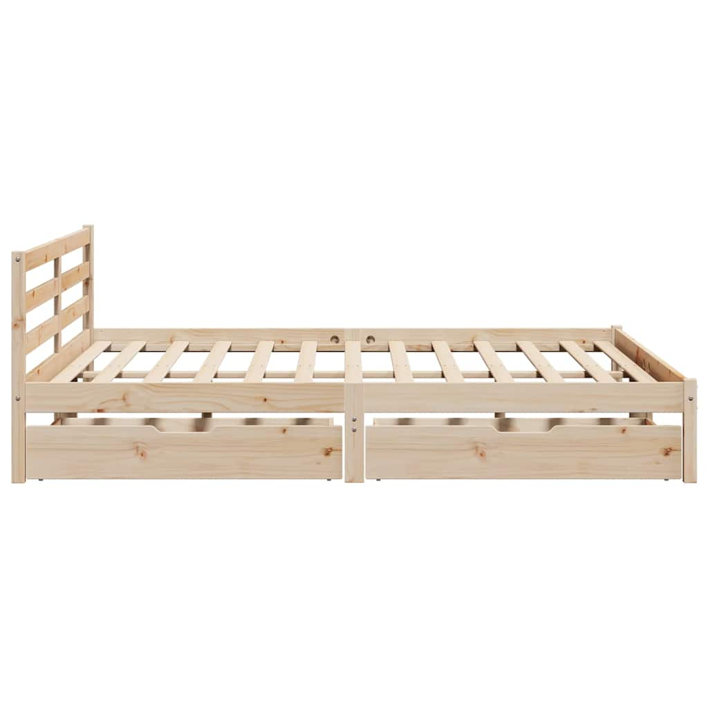 Bed frame without mattress 180x200 cm solid pine wood