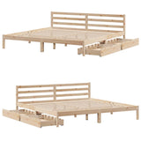 Bed frame without mattress 180x200 cm solid pine wood