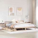 Bed frame without mattress 180x200 cm solid pine wood