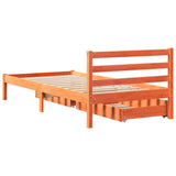 Cadre de lit sans matelas cire marron 75x190 cm bois pin massif