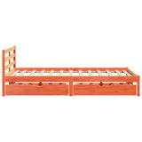 Cadre de lit sans matelas cire marron 120x190cm bois pin massif