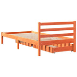 Cadre de lit sans matelas cire marron 90x200 cm bois pin massif