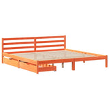 Cadre de lit sans matelas cire marron 180x200cm bois pin massif