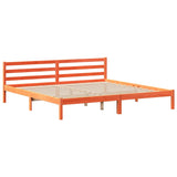 Cadre de lit sans matelas cire marron 180x200cm bois pin massif