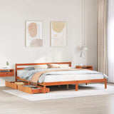 Cadre de lit sans matelas cire marron 180x200cm bois pin massif