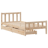 Cadre de lit sans matelas 75x190 cm bois de pin massif