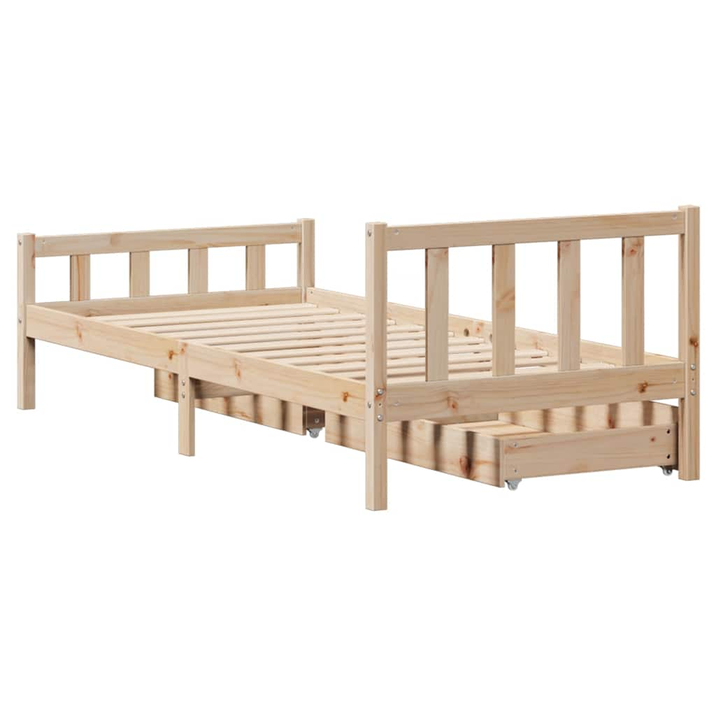 Cadre de lit sans matelas 75x190 cm bois de pin massif