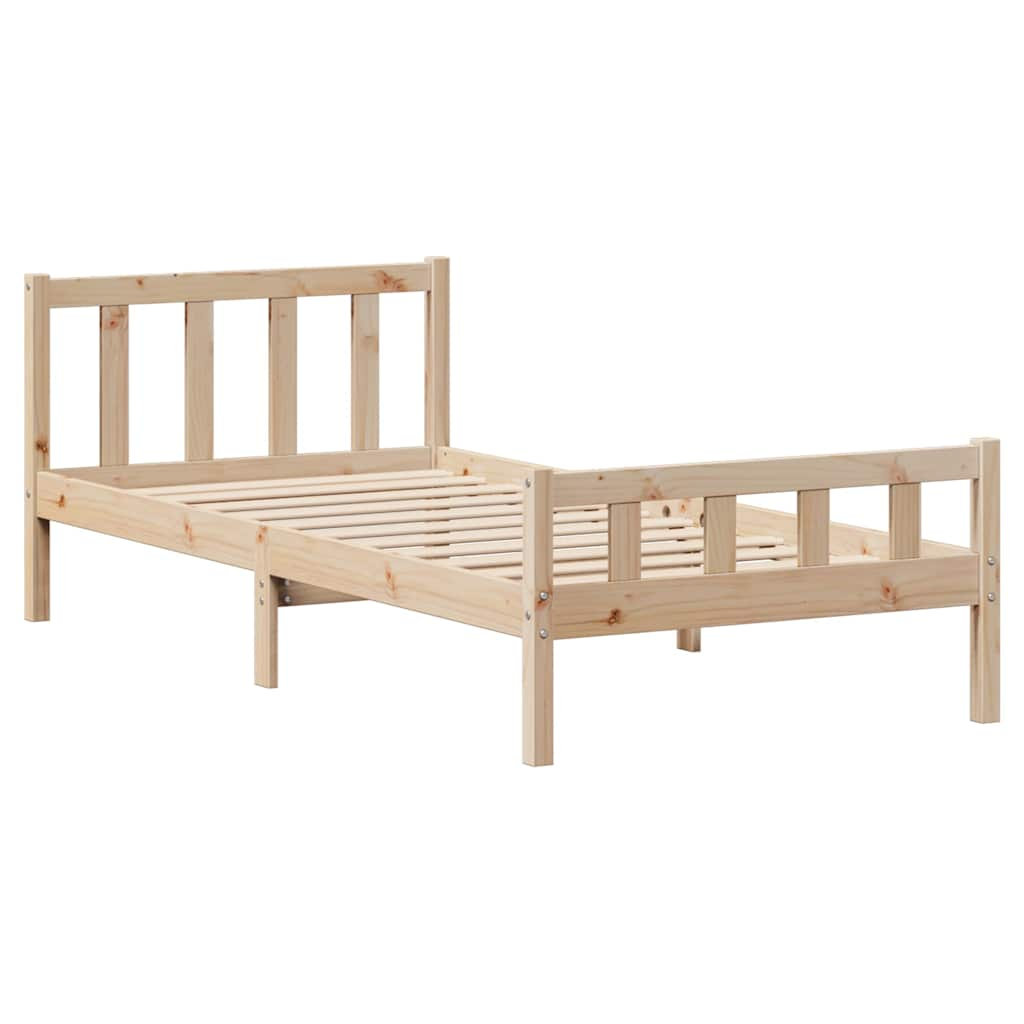 Cadre de lit sans matelas 75x190 cm bois de pin massif