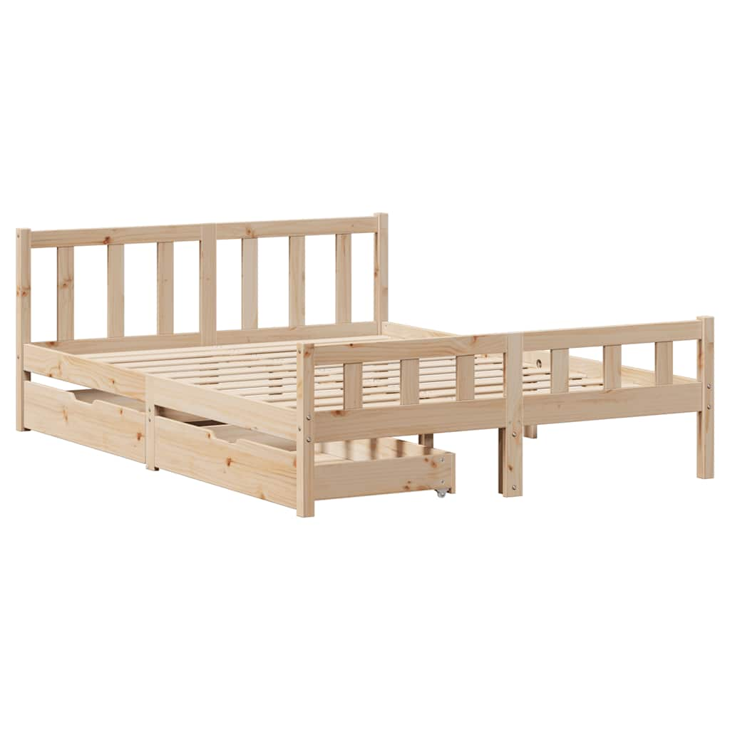 Cadre de lit sans matelas 120x190 cm bois de pin massif