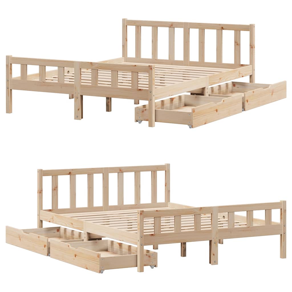 Cadre de lit sans matelas 120x190 cm bois de pin massif