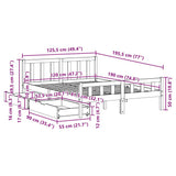 Cadre de lit sans matelas 120x190 cm bois de pin massif