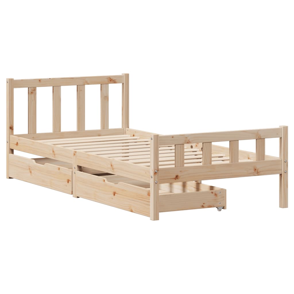 Cadre de lit sans matelas 100x200 cm bois massif de pin