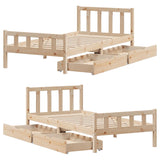 Cadre de lit sans matelas 100x200 cm bois massif de pin