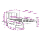 Cadre de lit sans matelas 100x200 cm bois massif de pin