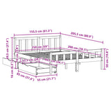 Cadre de lit sans matelas 150x200 cm bois de pin massif